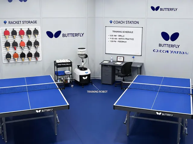 Organized table tennis room after planning