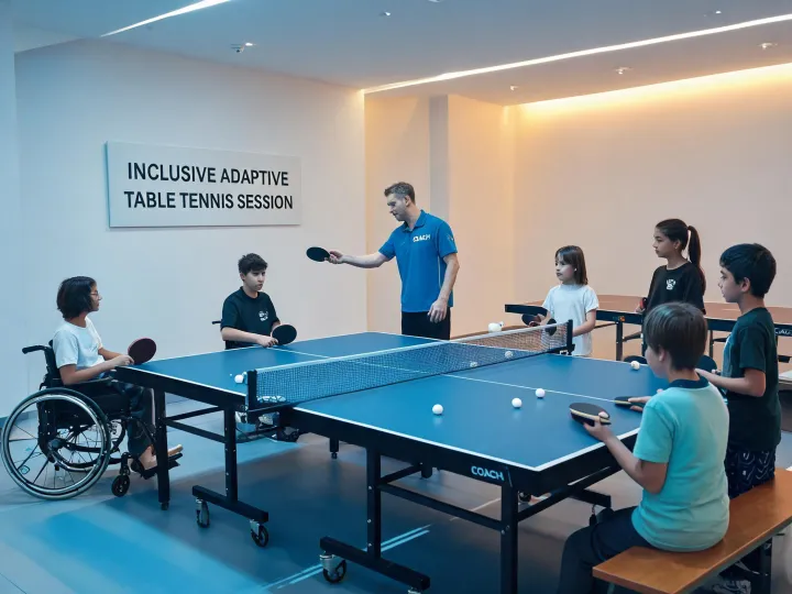 Community table tennis training session